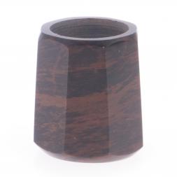 Подсвечник из обсидиана со свечой 6х6х6,5 см