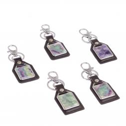 Брелок для ключей с накладкой из зеленого флюорита