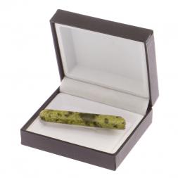 Зажим для галстука камень змеевик