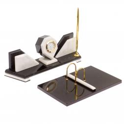 Настольный набор из камня "Эталон" белый мрамор