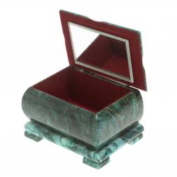 Шкатулка средняя прямоугольная камень змеевик 12х8х8,5 см