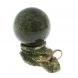 Композиция с ящерицей и шаром из шабровского змеевика 9х6х8,5 см 128913