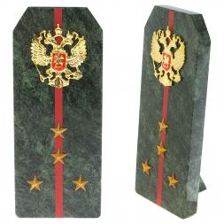 Сувенир погон &amp;quot;Капитан ВС&amp;quot; камень змеевик