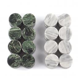 Фишки для игры в нарды шашки 25 мм серый мрамор змеевик 32 штуки