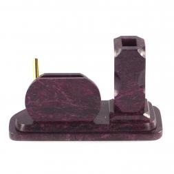 Визитница настольная "Герб РФ" камень змеевик