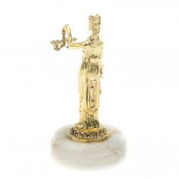 Статуэтка &amp;quot;Фемида&amp;quot; из бронзы на подставке из кварца