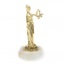 Статуэтка &amp;quot;Фемида&amp;quot; из бронзы на подставке из кварца