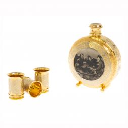 Набор фляжка с тремя стопками "Охотники" Златоуст