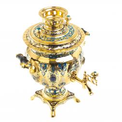 Самовар с сервизом на 6 персон "Лазуритовый" Златоуст