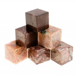 Камни для виски 6 кубиков микс лемезит, креноид, розовый мрамор