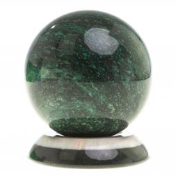 Шар &amp;quot;Антистресс&amp;quot; из темно-зеленого змеевика 9 см на подставке