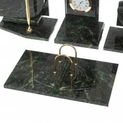 Канцелярский набор с гербом и флагом России камень змеевик