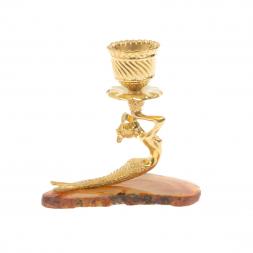 Подсвечник &amp;quot;Русалка&amp;quot; бронза агат светло-коричневый