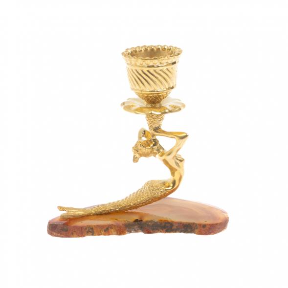 Подсвечник &amp;quot;Русалка&amp;quot; бронза агат светло-коричневый 127132