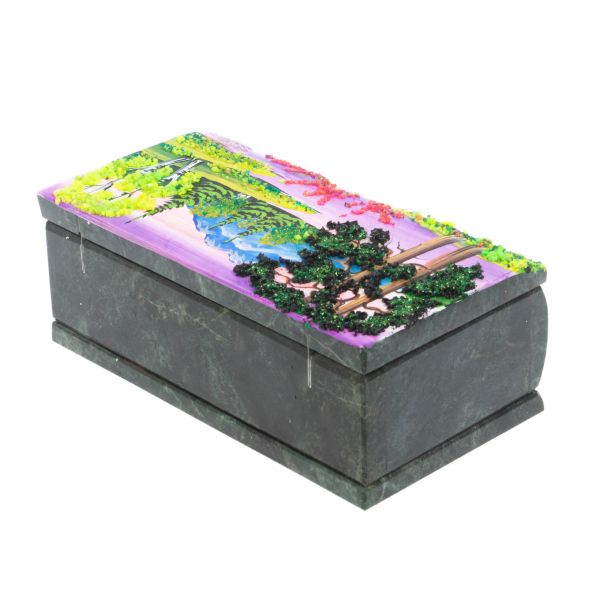 Шкатулка &amp;quot;Купюра. Летний пейзаж&amp;quot; из змеевика 127925