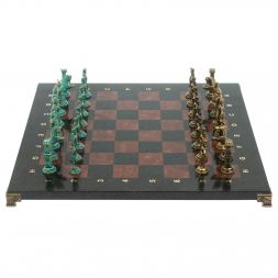 Шахматы &amp;quot;Отечественная война 1812 г. &amp;quot; фигуры бронза / патина 40х40 см лемезит