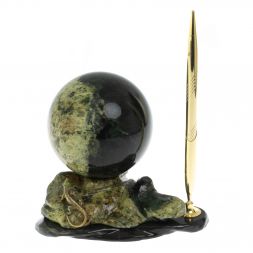 Композиция с шаром &amp;quot;Ящерица&amp;quot; с ручкой из змеевика