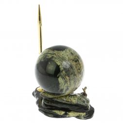 Композиция с шаром &amp;quot;Ящерица&amp;quot; с ручкой из змеевика