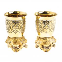 Стопки перевертыши "Тигр" 60 мл 2 шт бронза Златоуст