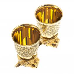 Стопки перевертыши "Тигр" 60 мл 2 шт бронза Златоуст