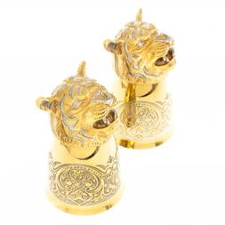 Стопки перевертыши "Тигр" 60 мл 2 шт бронза Златоуст