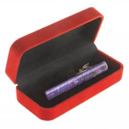 Зажим для галстука с камнем чароит