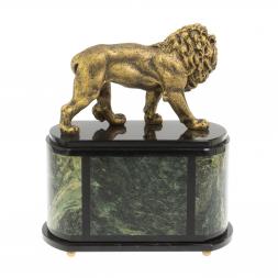 Часы "Лев" из шабровского змеевика и мрамолита