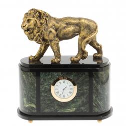 Часы "Лев" из шабровского змеевика и мрамолита