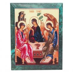 Икона настенная Святая Троица змеевик 14х18х1,2 см