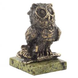 Сувенир &amp;quot;Филин на ветке&amp;quot; змеевик бронза