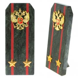 Сувенир погон &amp;quot;Подполковник ВС&amp;quot; камень змеевик