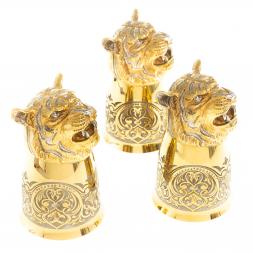 Стопки перевертыши "Тигр" 3 шт 60 мл бронза Златоуст