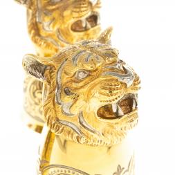 Стопки перевертыши "Тигр" 3 шт 60 мл бронза Златоуст