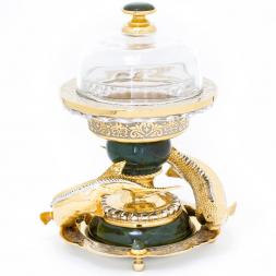 Икорница &amp;quot;Два осетра&amp;quot; из нефрита Златоуст