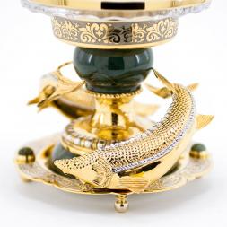 Икорница &amp;quot;Два осетра&amp;quot; из нефрита Златоуст