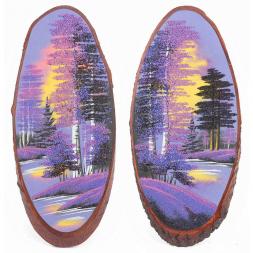 Панно на срезе дерева &amp;quot;Рассвет&amp;quot; вертикальное 45-50 см каменная крошка