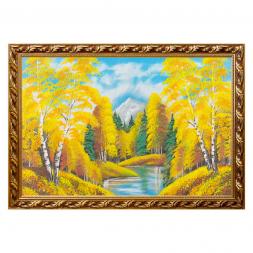 Картина "Осенний пейзаж" багет №8 50х80 см, каменная крошка