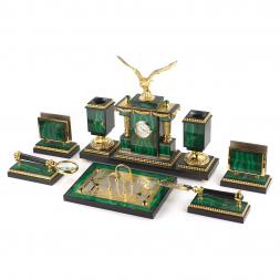 Настольный набор из малахита "Орел" Златоуст