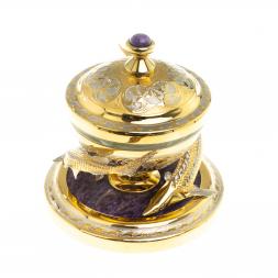 Икорница &amp;quot;Две стерлядки&amp;quot; камень чароит Златоуст