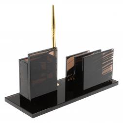 Настольный набор "Мэр" из черного обсидиана