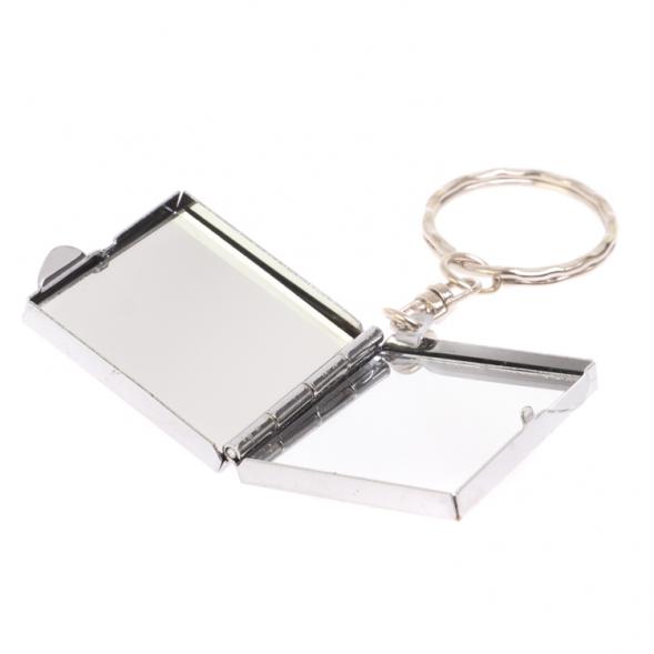 Складное зеркало брелок из малахита квадратное 126674