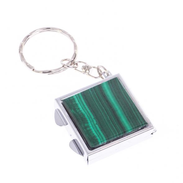Складное зеркало брелок из малахита квадратное 126674