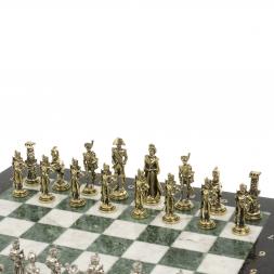 Шахматы "Отечественная война 1812 г." доска 40х40 см мрамор шабровский змеевик