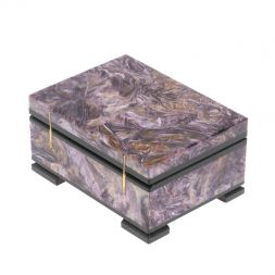 Шкатулка из камня чароит 8х6х4 см