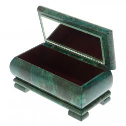 Шкатулка &amp;quot;Лебеди&amp;quot; из змеевика 16х8х7,5 см