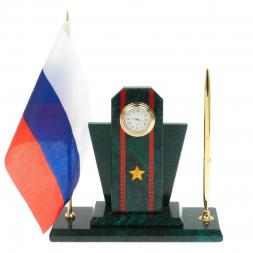 Настольный набор &amp;quot;Погон майор ВС&amp;quot; змеевик