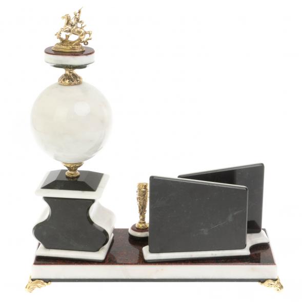 Письменный настольный набор &amp;quot;Георгий Победоносец&amp;quot; мрамор 129641