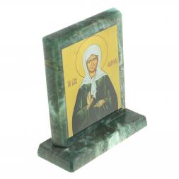 Икона настольная "Св. Матрона Московская" камень змеевик 11,5х4,5х12 см