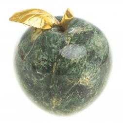 Сувенир &amp;quot;Яблоко&amp;quot; среднее змеевик темно-зеленый 6,5х7,5 см