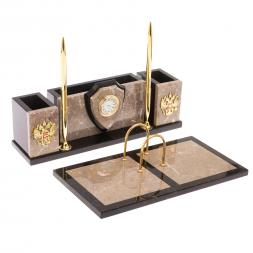 Письменный набор &amp;quot;Щит из бежевого мрамора